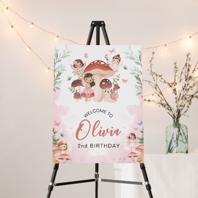 Fairy Birthday Enchanted Whimsical Forest Welcome Foam Board (In Situ (Stand))