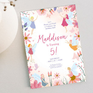 Fairy Birthday Floral Invitation