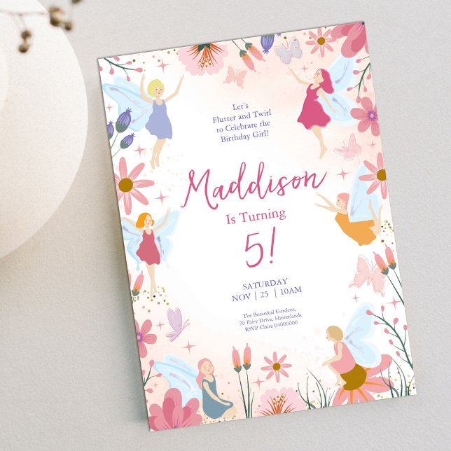 Fairy Birthday Floral Invitation (Creator Uploaded)