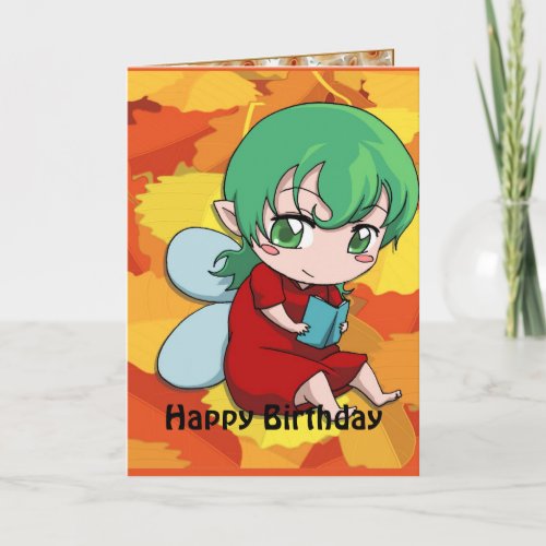 Fairy Birthday  I love books Card