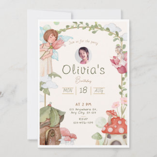 Fairy birthday invitation 