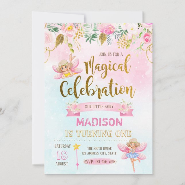 Fairy birthday invitation (Front)