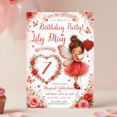 Fairy Birthday Invitation | Enchanted Rose Garden