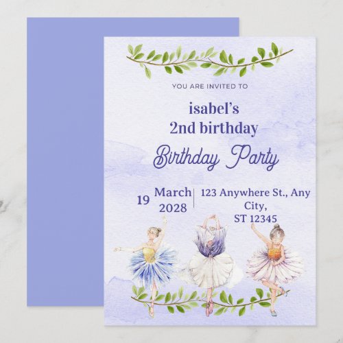 fairy birthday invitation girls