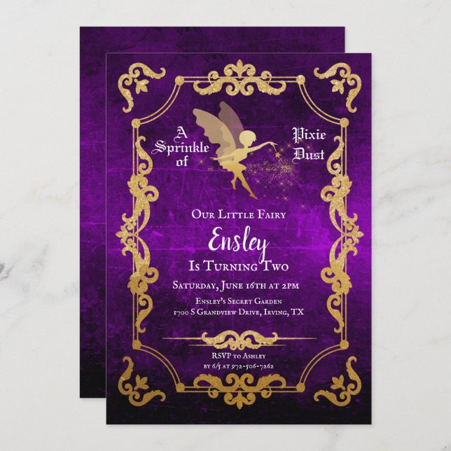 Fairy Birthday Invitation Invitation (Front/Back)