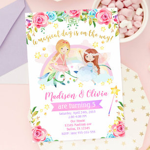 Fairy Birthday Invitation / Joint Twins Party