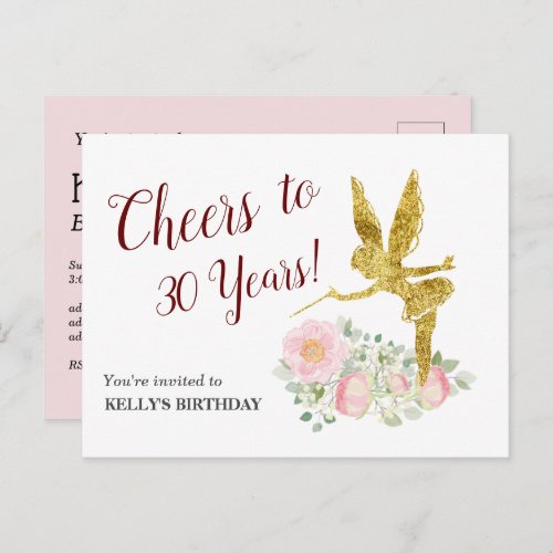 fairy birthday Invitation Postcard