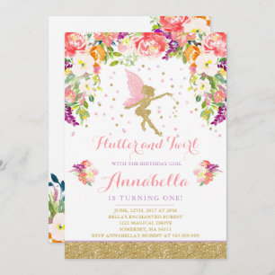 Fairy Birthday Invitation Whimsical Magical Party