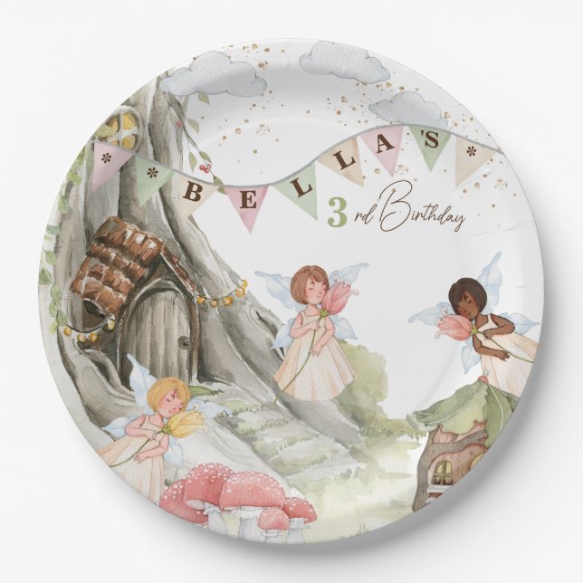 Fairy Birthday Paper Plates (Front)