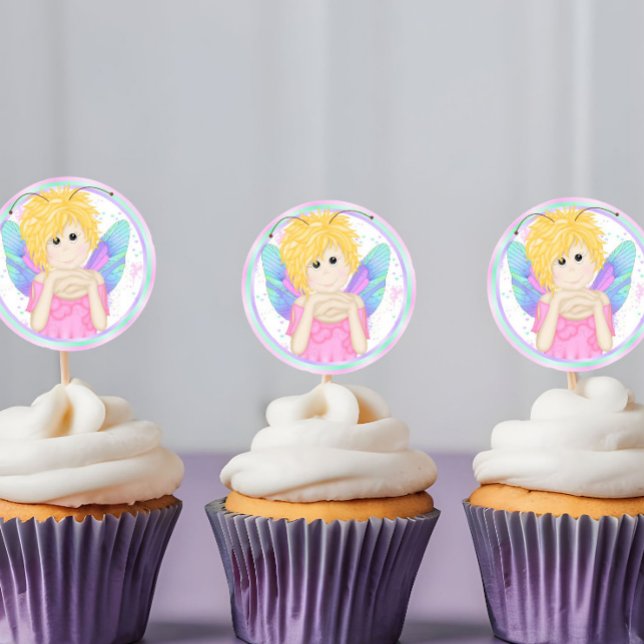Fairy Birthday Party Cupcake Toppers Stickers (Creator Uploaded)