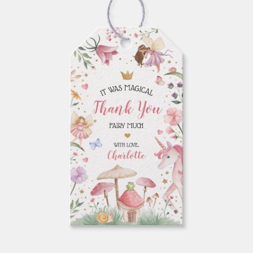 Fairy Birthday Party Favor Gift Tags