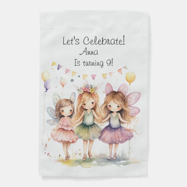 Fairy Birthday Party Garden Flag (Front)