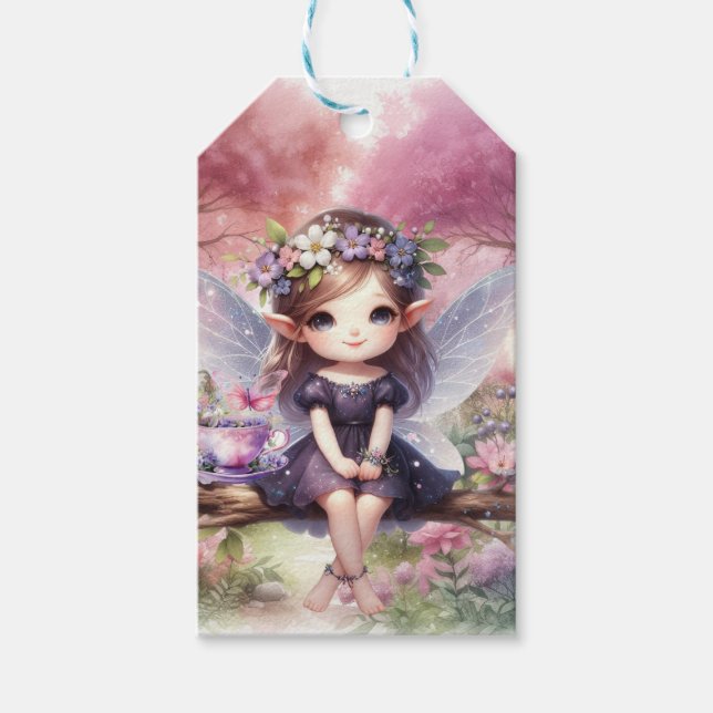  Fairy Birthday Party Gift Tags (Front)