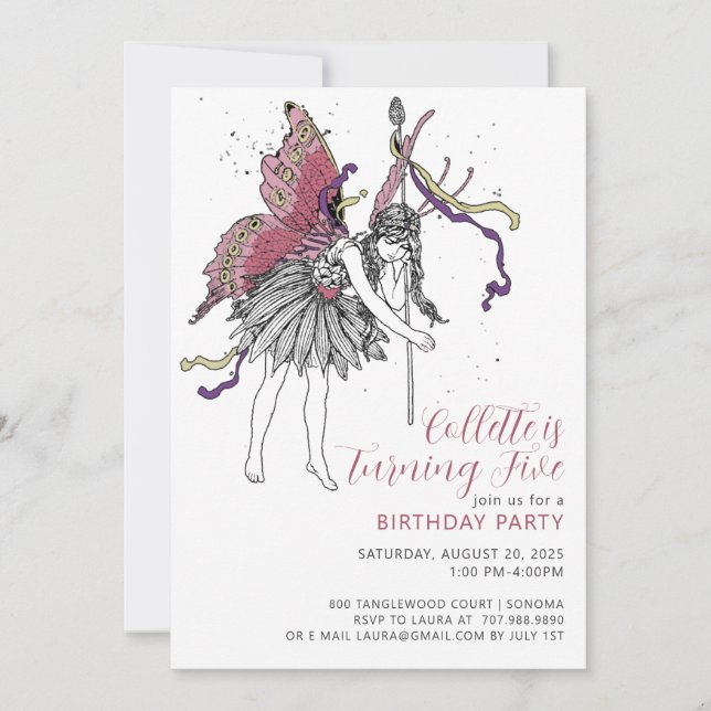 Fairy Birthday Party Invitation (Front)
