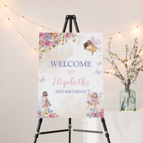 Fairy Birthday Party Welcome Sign Whimsical