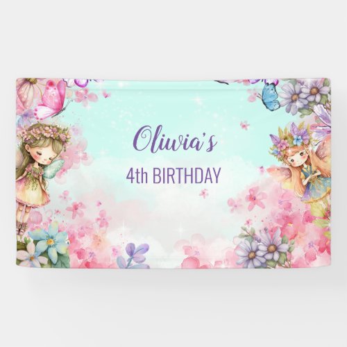 Fairy Birthday Princess Fairy Birthday Banner