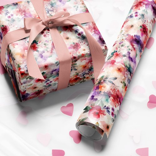 Fairy Birthday Watercolor Floral Garden Fairycore Wrapping Paper