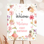 Fairy Birthday Welcome Enchanted Forest Girl Pink  Poster at Zazzle
