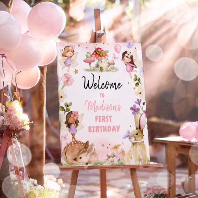 Fairy Birthday Welcome Sign Enchanted Forest Girl (Creator Uploaded)