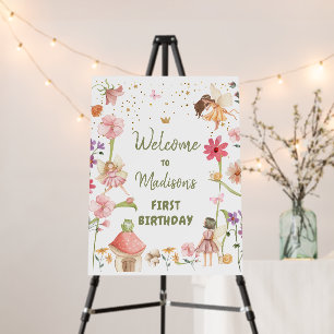 Fairy Birthday Welcome Sign Enchanted Forest Girl