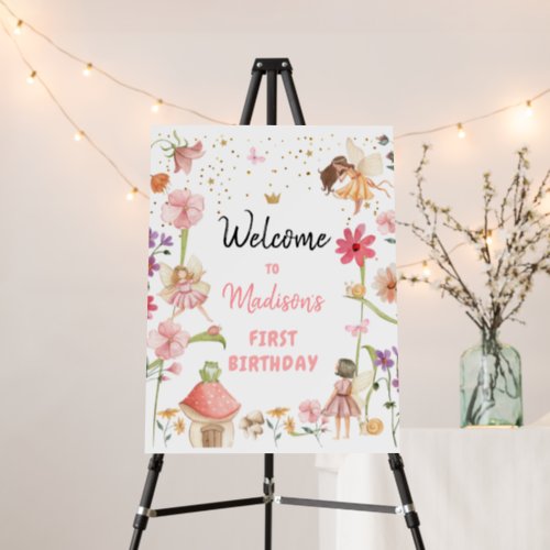 Fairy Birthday Welcome Sign Enchanted Forest Girl