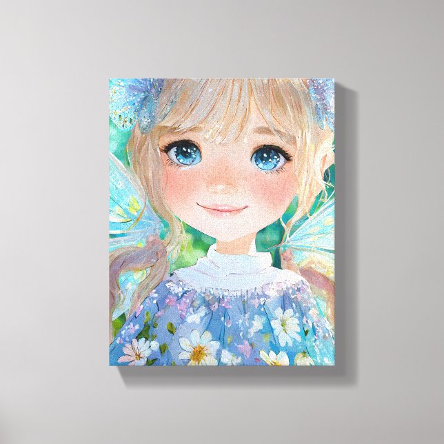 Fairy Blue colors art wall decor (Front)