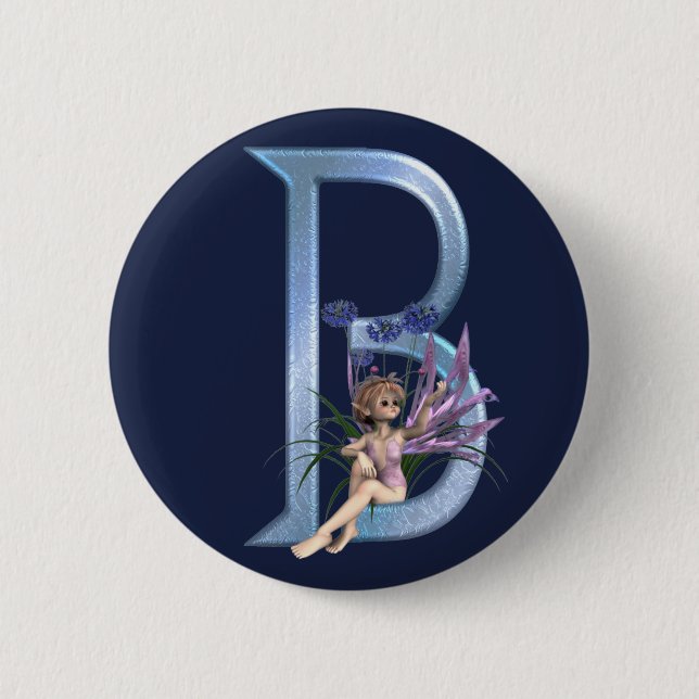 Fairy Blue Monogram B Button (Front)