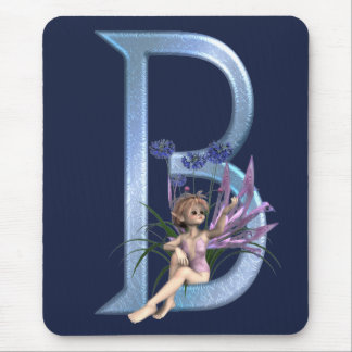 Fairy Blue Monogram B Mouse Pad
