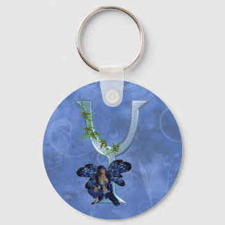 Fairy Blue Monogram Y Keychain