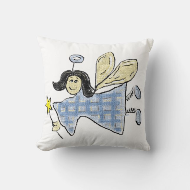 Fairy (blue) throw pillow (Front)