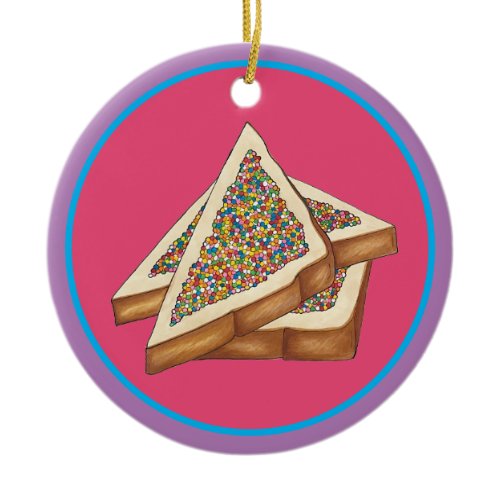 Fairy Bread Hundreds and Thousands Australian Food Ceramic Ornament