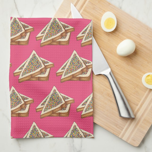 Fairy Bread Hundreds and Thousands Australian Food Kitchen Towel (Quarter Fold)