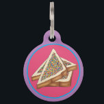 Fairy Bread Hundreds and Thousands Australian Food Pet ID Tag<br><div class="desc">Design features an original food-themed marker illustration of fairy bread, a snack comprised of triangles of toasted white bread with butter and hundreds and thousands (nonpareil style rainbow sprinkles). This simple treat is a staple at children's birthday parties in Australia and New Zealand. Other Australian food designs are also available...</div>
