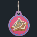 Fairy Bread Hundreds and Thousands Australian Food Pet ID Tag<br><div class="desc">Design features an original food-themed marker illustration of fairy bread, a snack comprised of triangles of toasted white bread with butter and hundreds and thousands (nonpareil style rainbow sprinkles). This simple treat is a staple at children's birthday parties in Australia and New Zealand. Other Australian food designs are also available...</div>