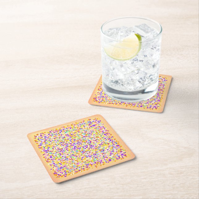 Fairy Bread   Square Paper Coaster (Insitu)