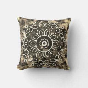 Fairy Brownl Medallian Design Throw Pillow