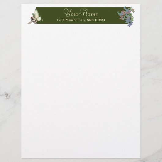 Fairy & Butterflies Letterhead (Front)