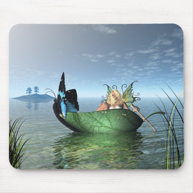 Fairy Butterfly Boat Mouse Pad (Front)