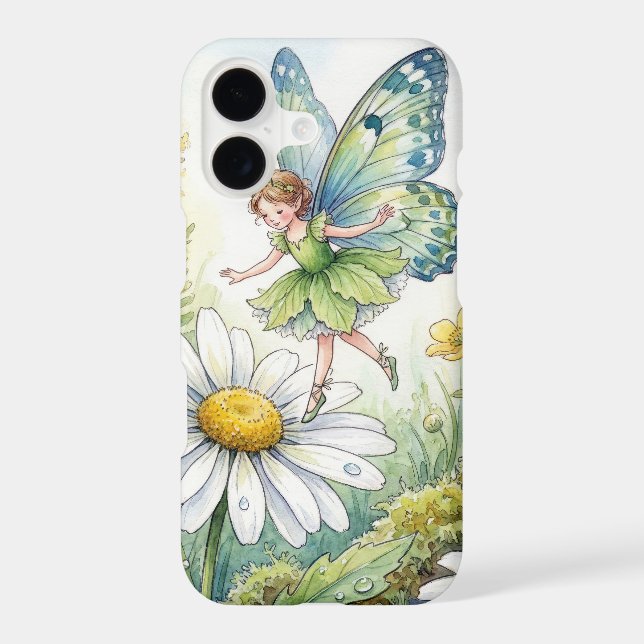 Fairy Butterfly In a Daisy Garden iPhone Case (Back)