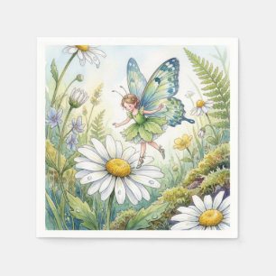 Fairy Butterfly In a Daisy Garden Napkins