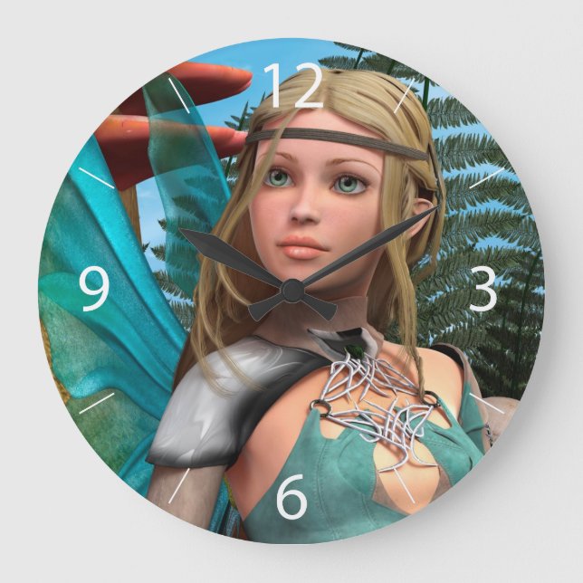 Fairy Butterfly Large Clock (Front)