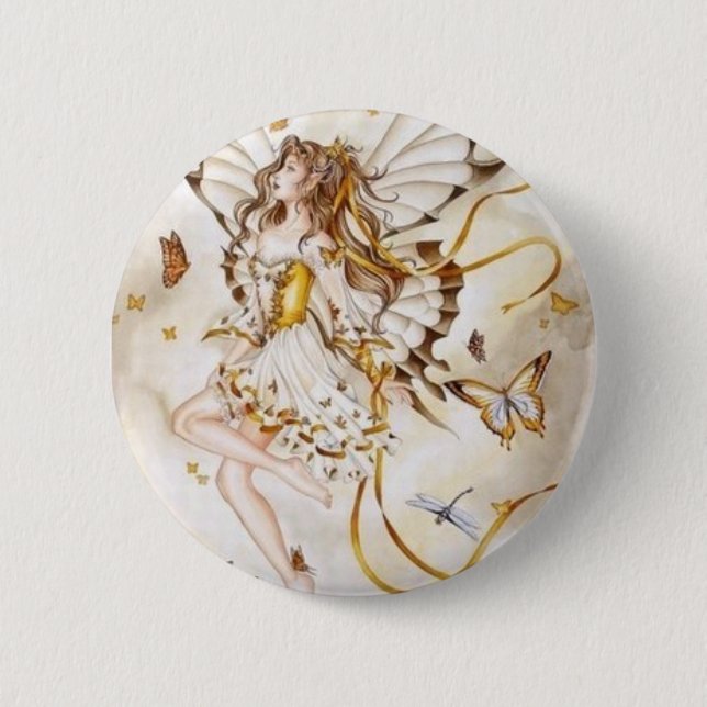 fairy butterfly pinback button (Front)