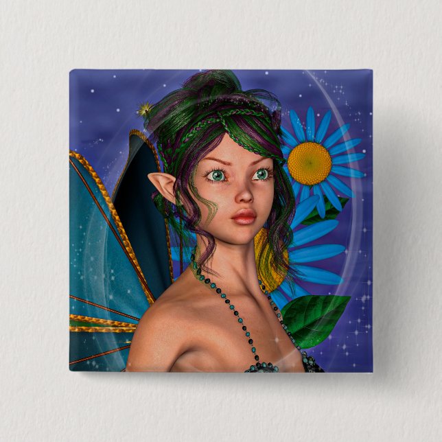 Fairy Butterfly Pinback Button (Front)