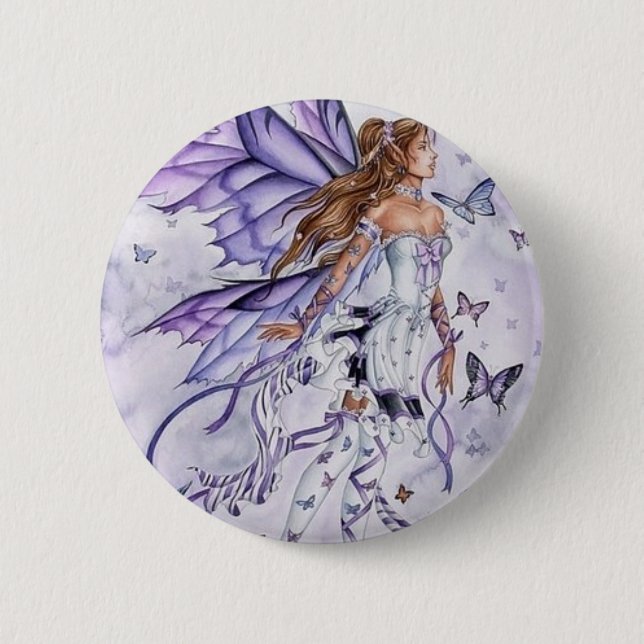 fairy butterfly pinback button (Front)