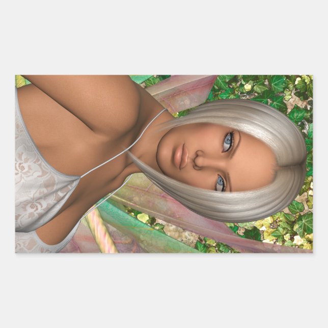 Fairy Butterfly Rectangular Sticker (Front)