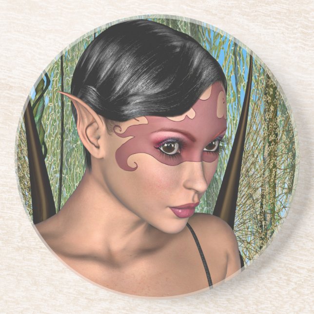 Fairy Butterfly Sandstone Coaster (Front)