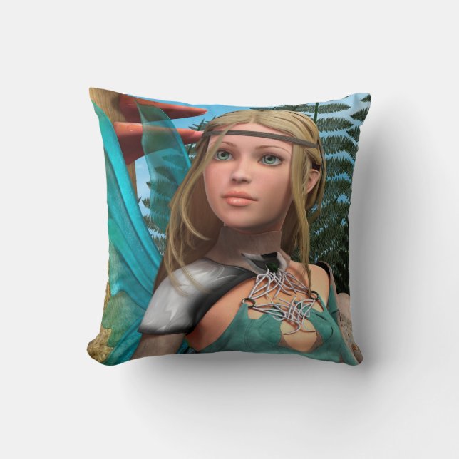 Fairy Butterfly Throw Pillow (Front)