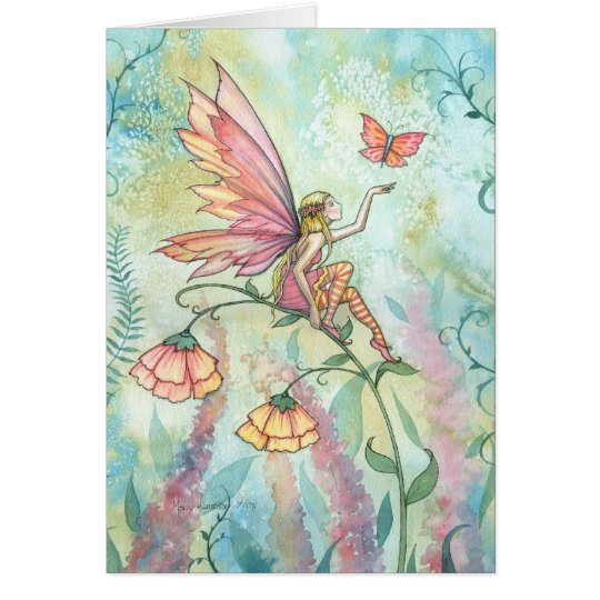  Fairy Butterfly Watercolor Art Card Zazzle com