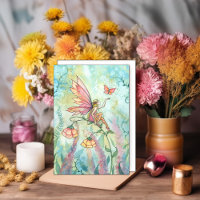 Fairy Butterfly Watercolor Art Card