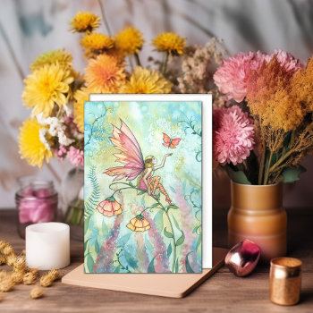 Fairy Butterfly Watercolor Art Card by robmolily at Zazzle